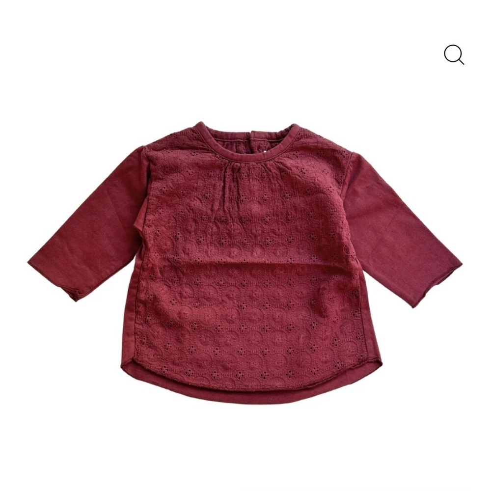 Burgundy Long Sleeve Kids Top by boutique brand, Message In a Bottle